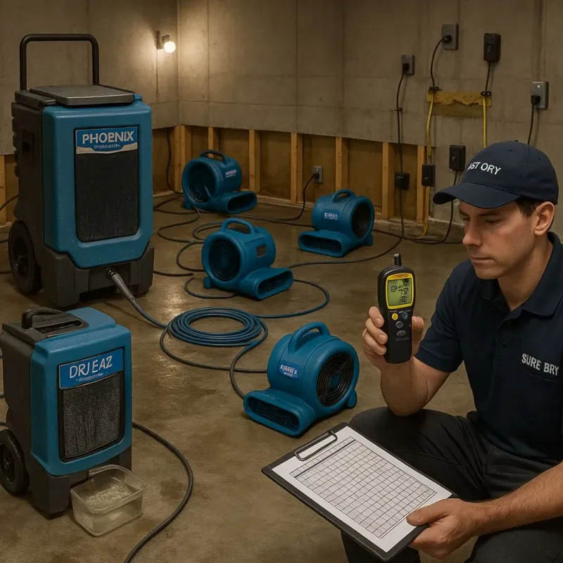 Structural Drying and Dehumidification process in Columbia, KY